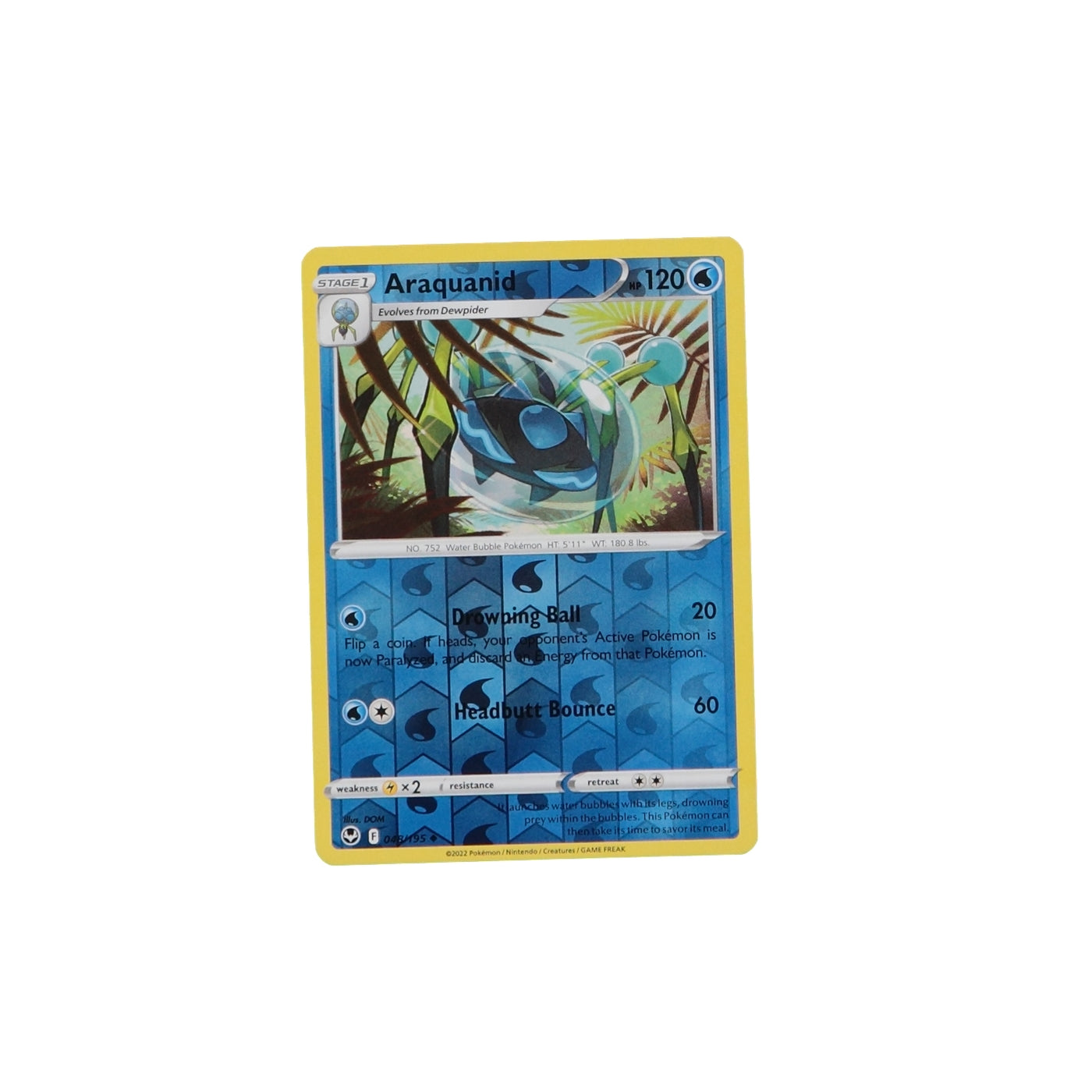 Pokemon TCG Silver Tempest 048/195 Araquanid Rev Holo Card - stylecreep.com
