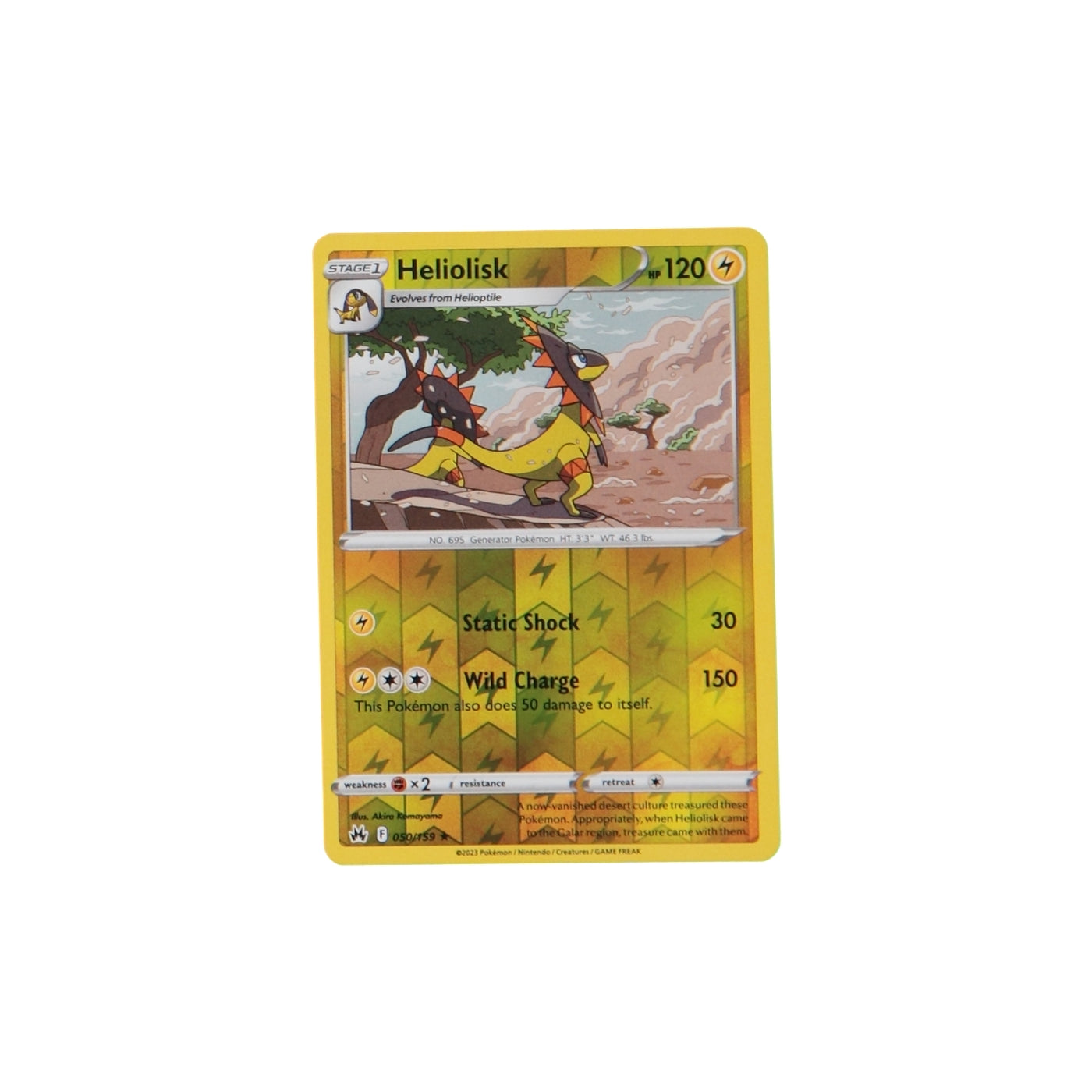 Pokemon TCG Crown Zenith 050/159 Heliolisk Rev Holo Card - stylecreep.com