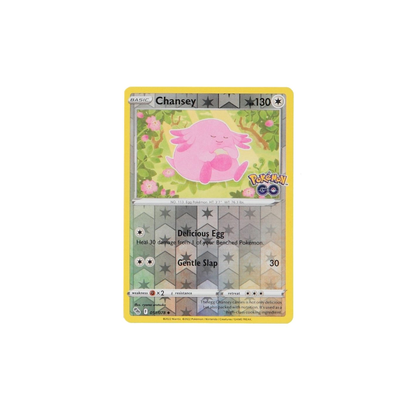 Pokemon TCG GO 051/078 Chansey Rev Holo Card