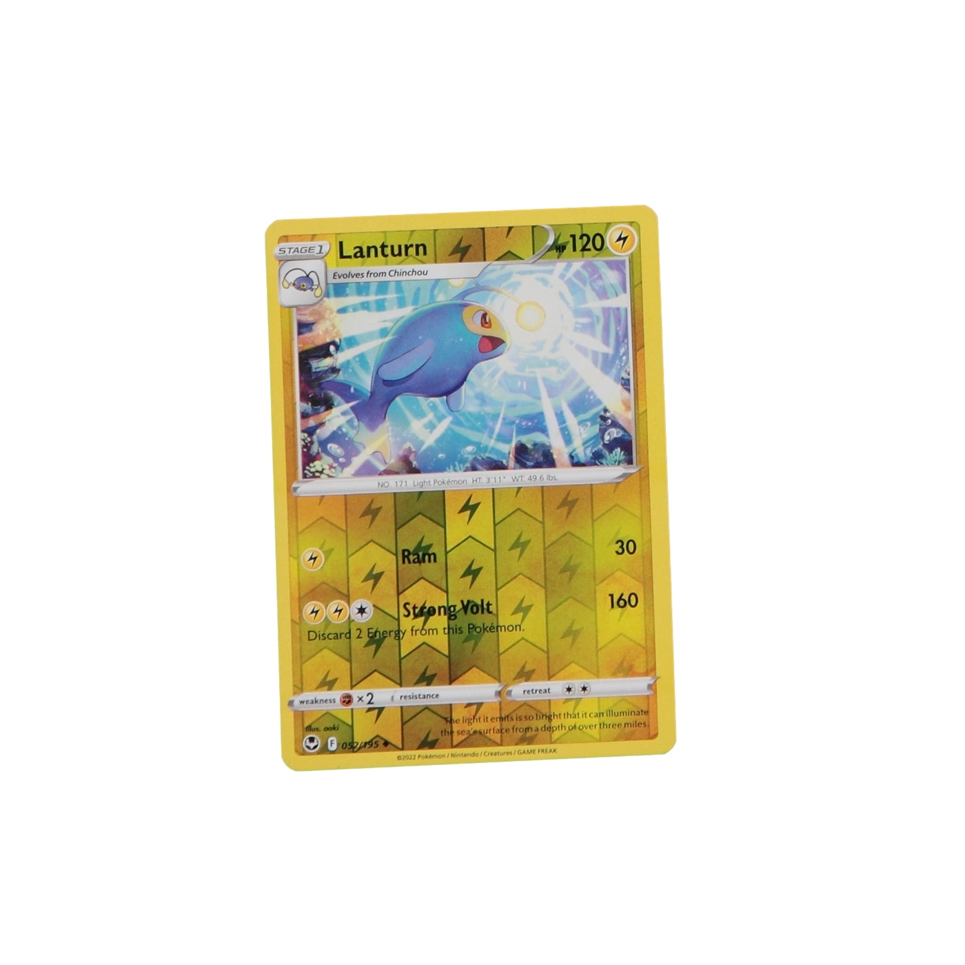 Pokemon TCG Silver Tempest 052/195 Lanturn Rev Holo Card - stylecreep.com