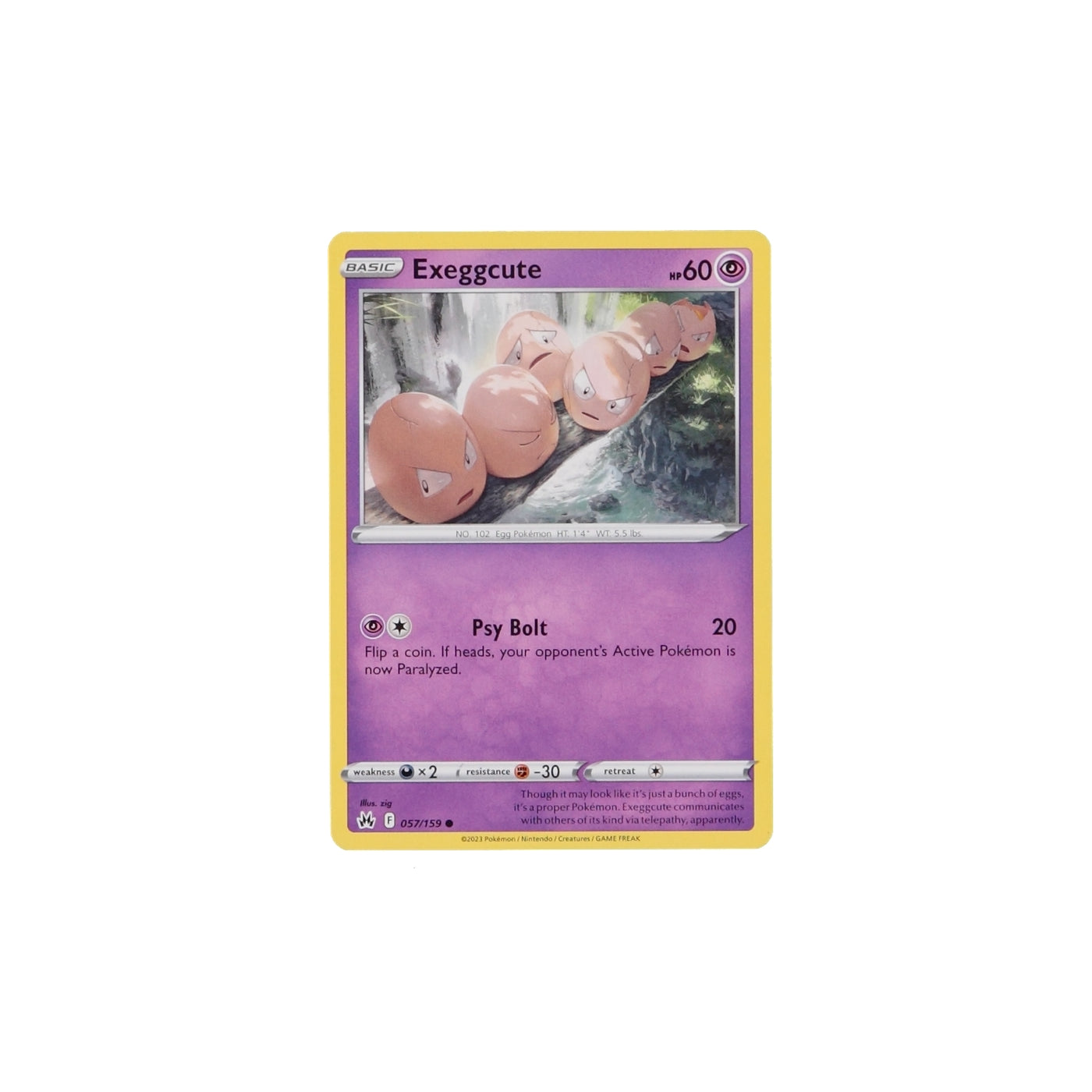 Pokemon TCG Crown Zenith 057/159 Exeggcute Card - stylecreep.com