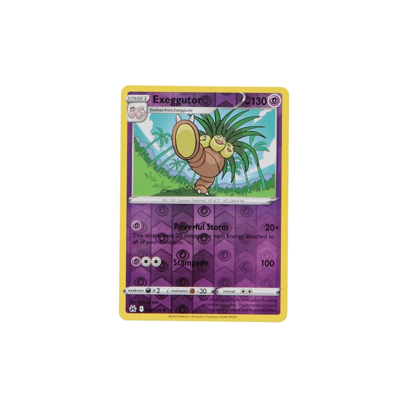 Pokemon TCG Crown Zenith 058/159 Exeggutor Rev Holo Card - stylecreep.com
