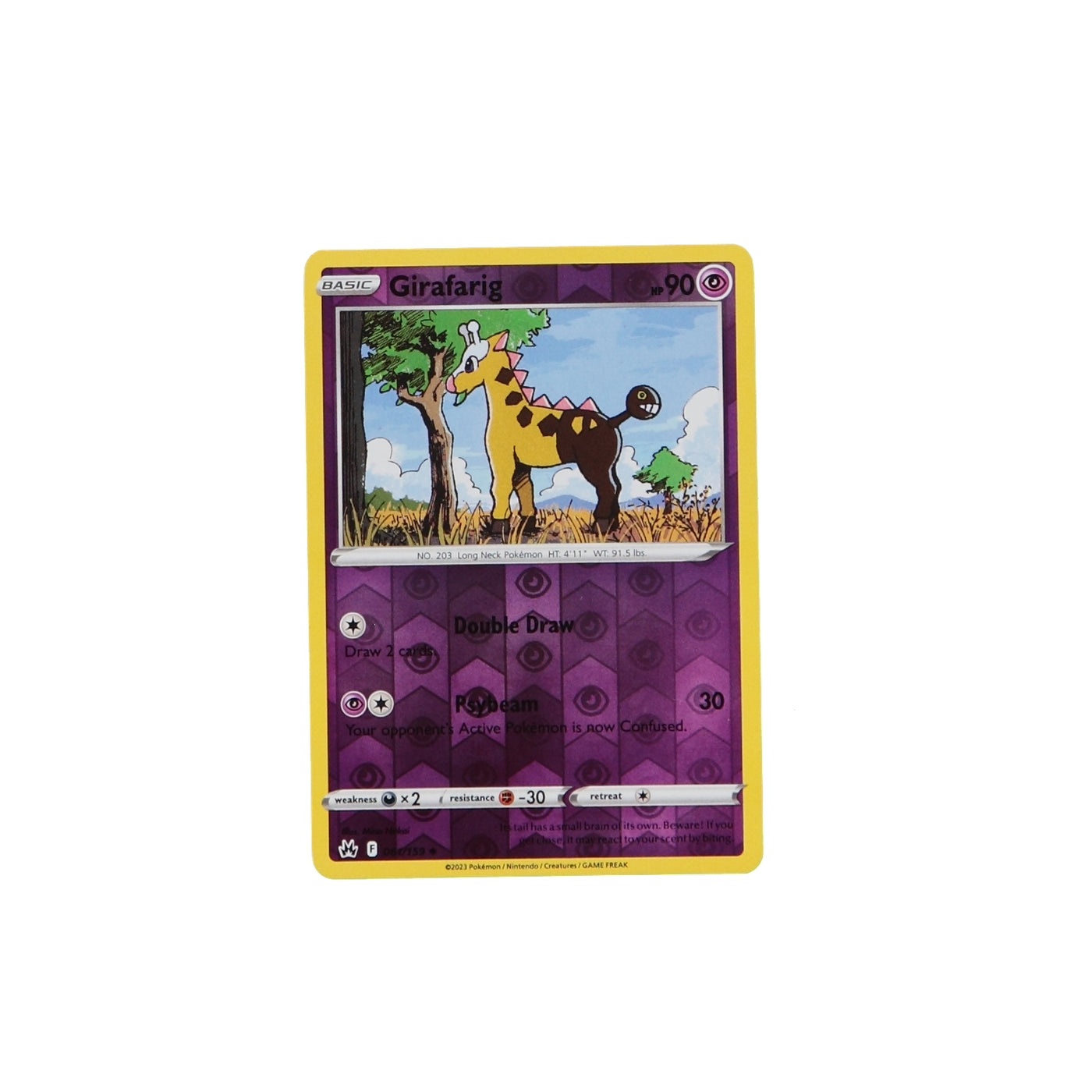 Pokemon TCG Crown Zenith 061/159 Girafarig Rev Holo Card - stylecreep.com