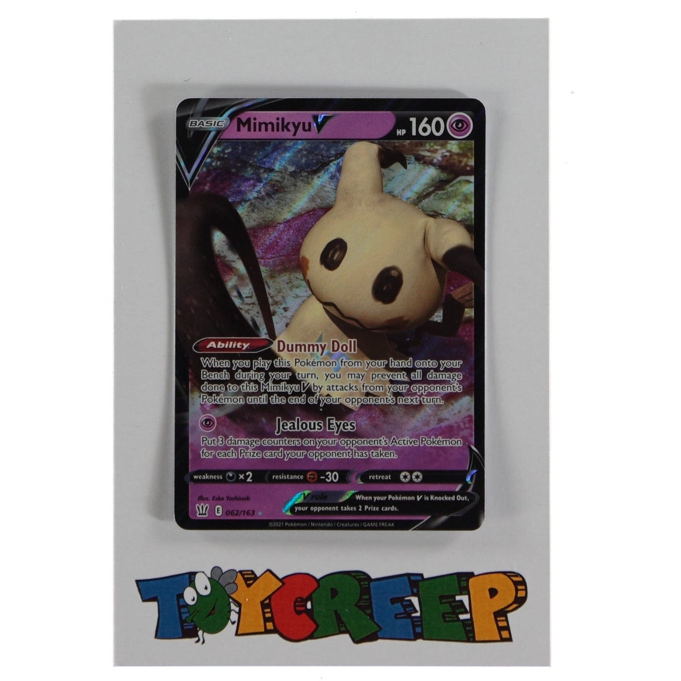 Pokemon TCG Battle Styles 062/163 Mimikyu V Card - stylecreep.com