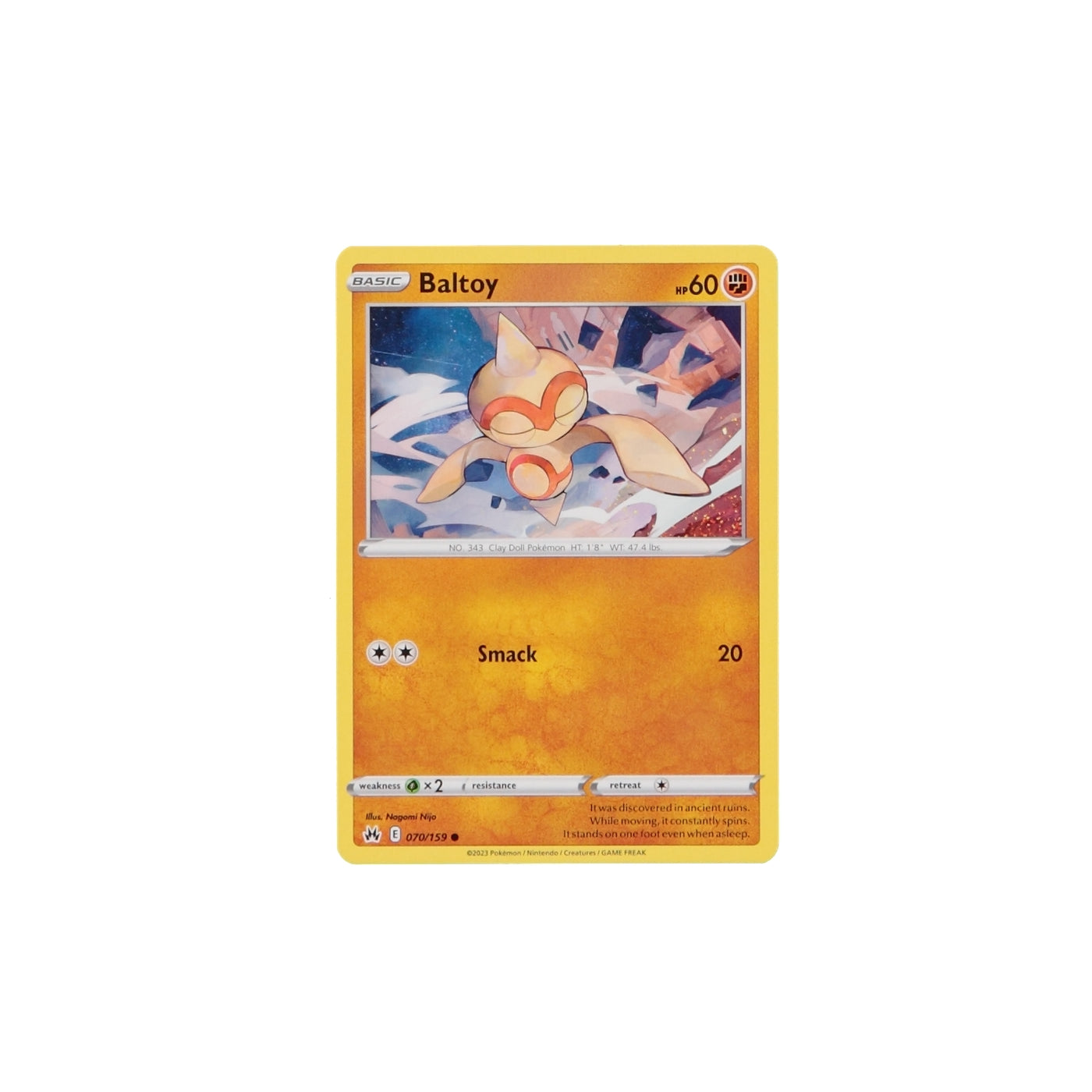 Pokemon TCG Crown Zenith 070/159 Baltoy Card