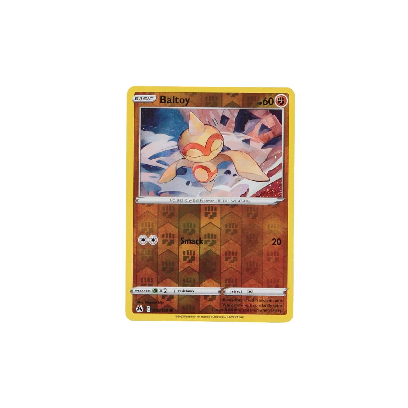 Pokemon TCG Crown Zenith 070/159 Baltoy Rev Holo Card
