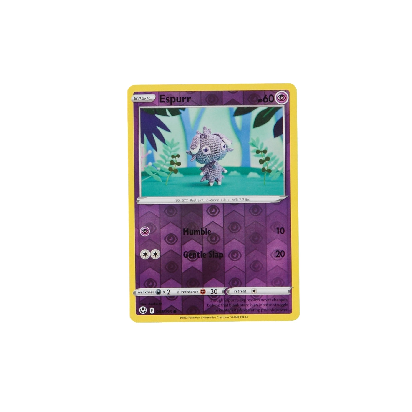 Pokemon TCG Silver Tempest 081/195 Espurr Rev Holo Card - stylecreep.com