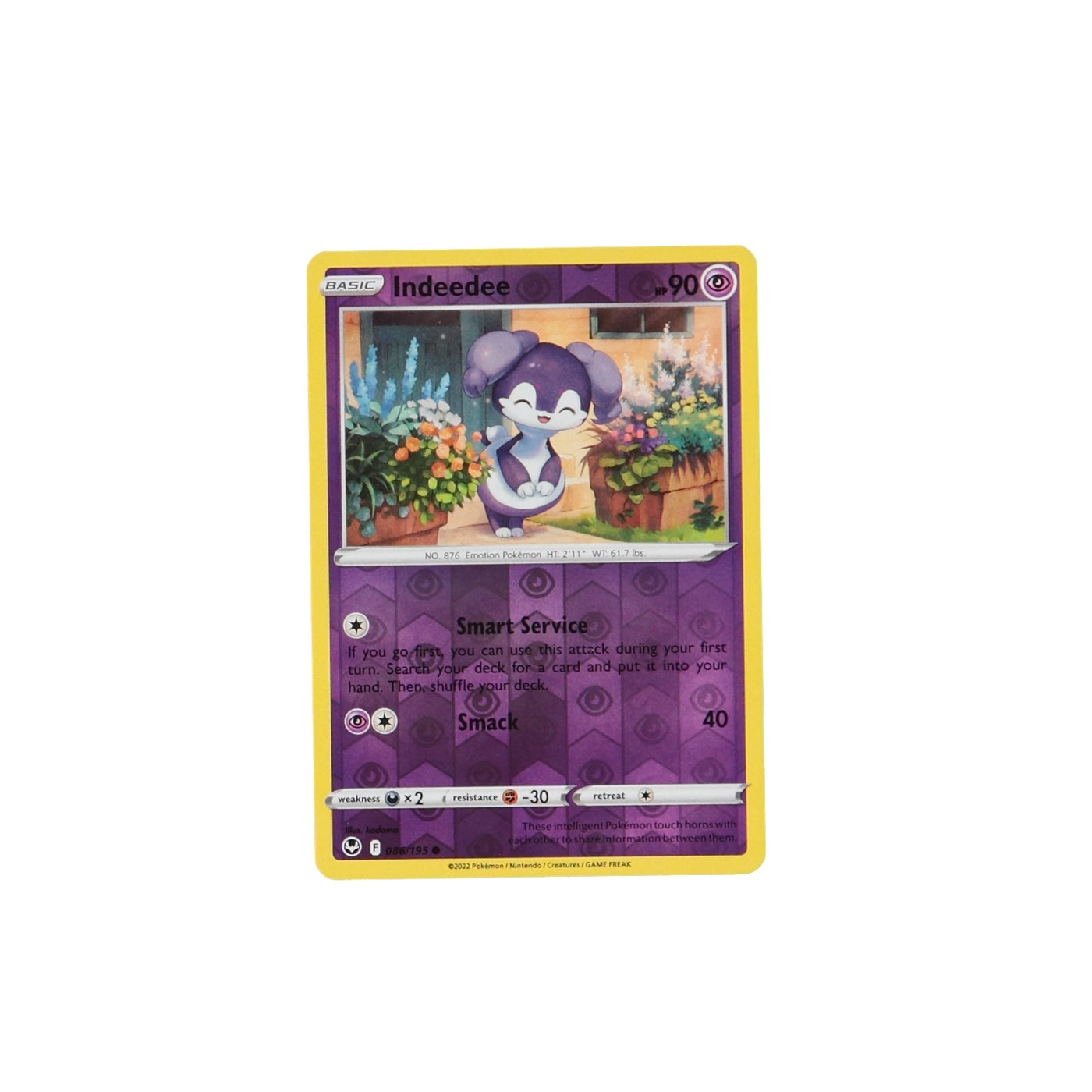 Pokemon TCG Silver Tempest 086/195 Indeedee Rev Holo Card - stylecreep.com