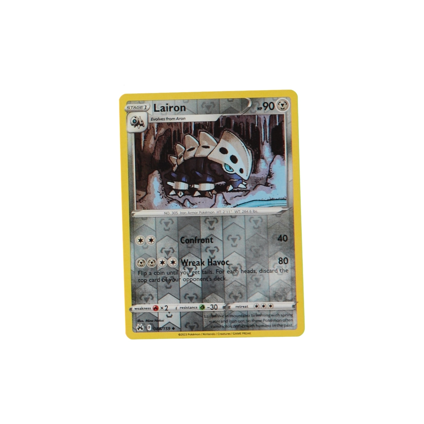 Pokemon TCG Crown Zenith 088/159 Lairon Rev Holo Card