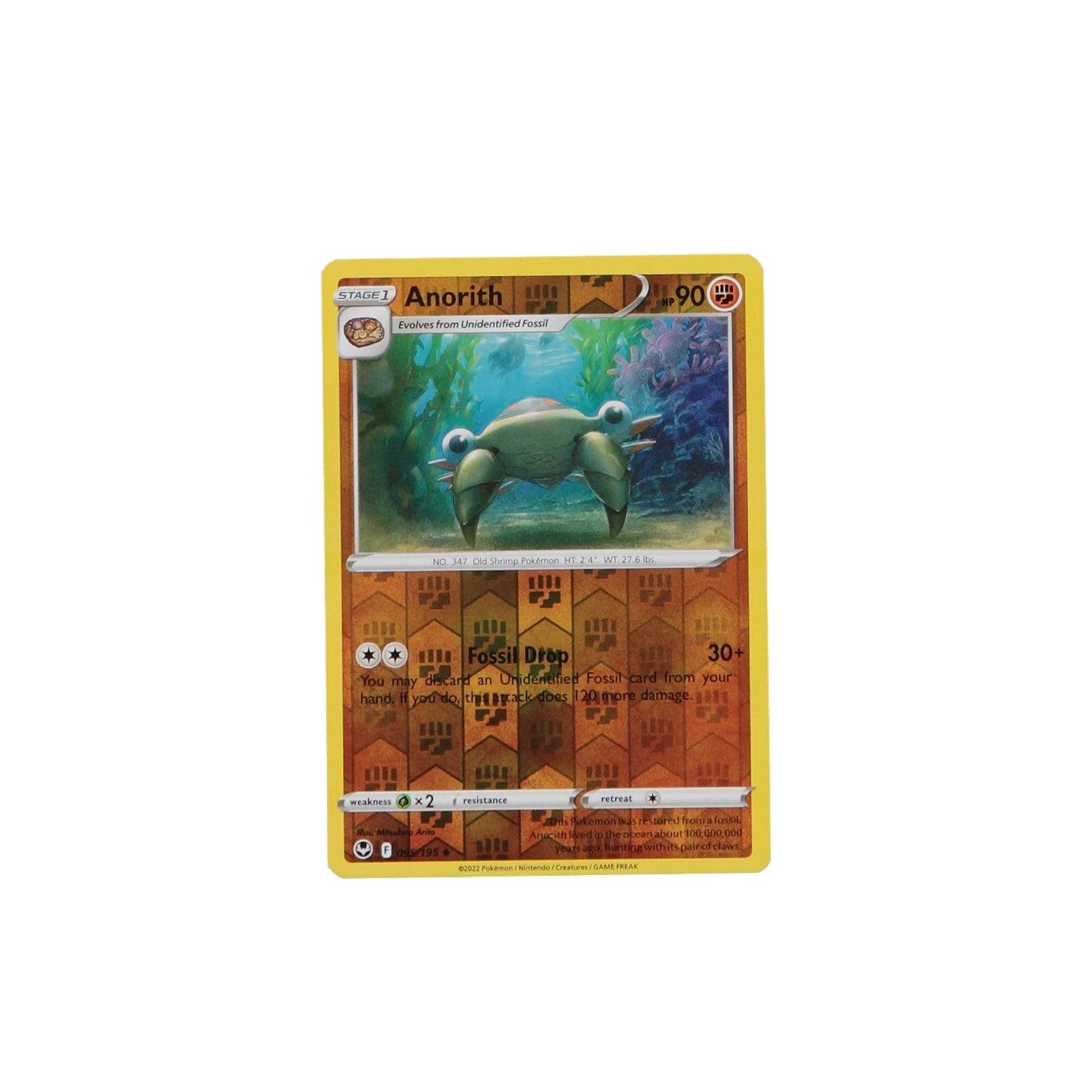 Pokemon TCG Silver Tempest 095/195 Anorith Rev Holo Card - stylecreep.com