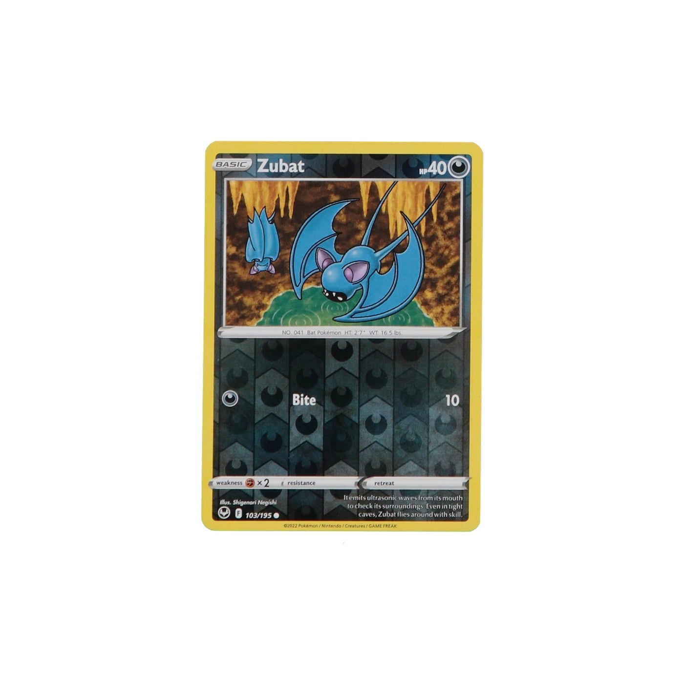 Pokemon TCG Silver Tempest 103/195 Zubat Rev Holo Card - stylecreep.com