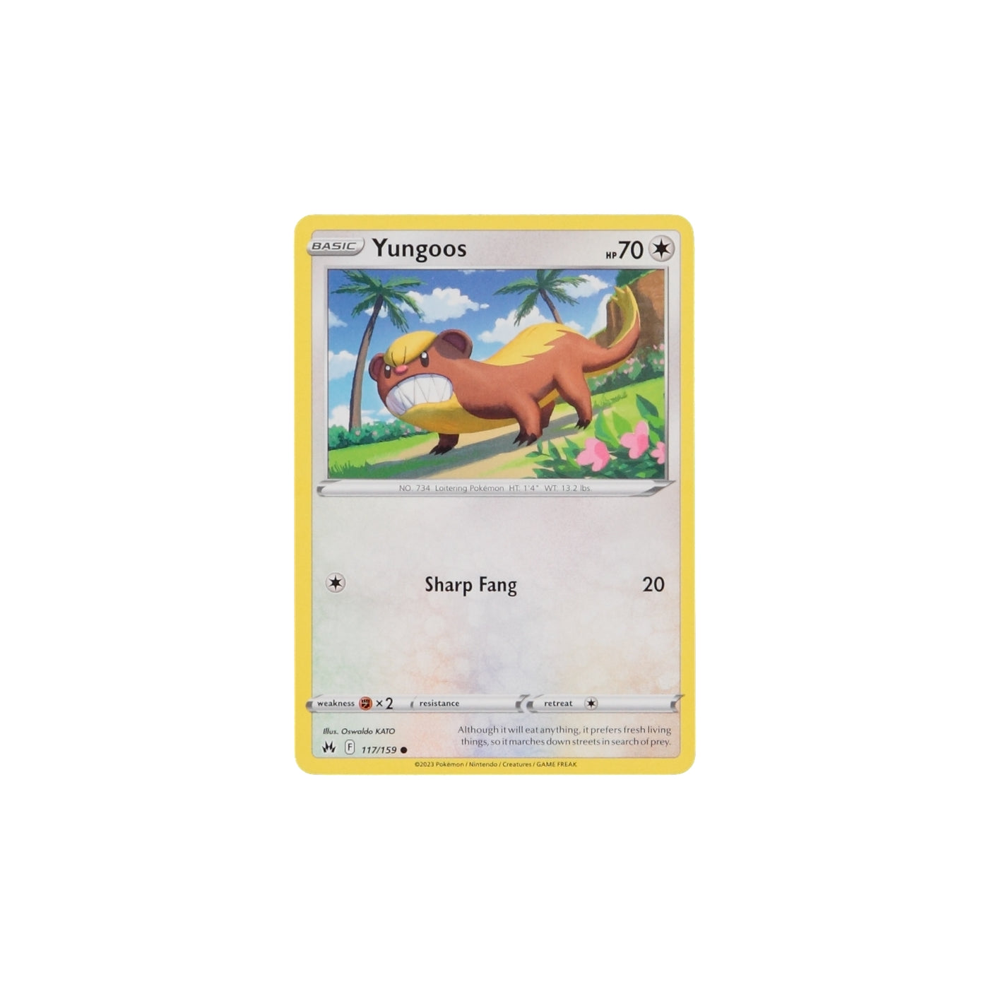 Pokemon TCG Crown Zenith 117/159 Yungoos Card - stylecreep.com