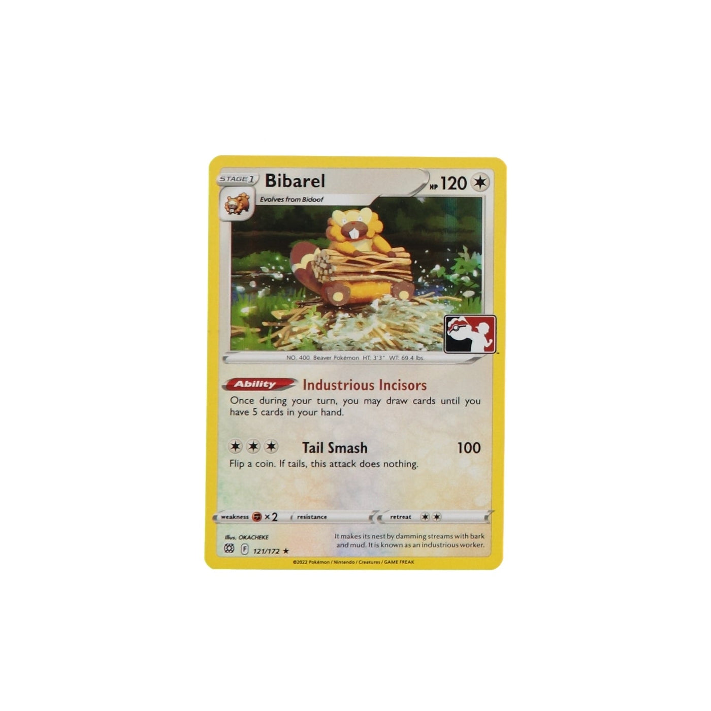 Pokemon TCG Prize Pack Card 121/172H Bibarel Holo - stylecreep.com