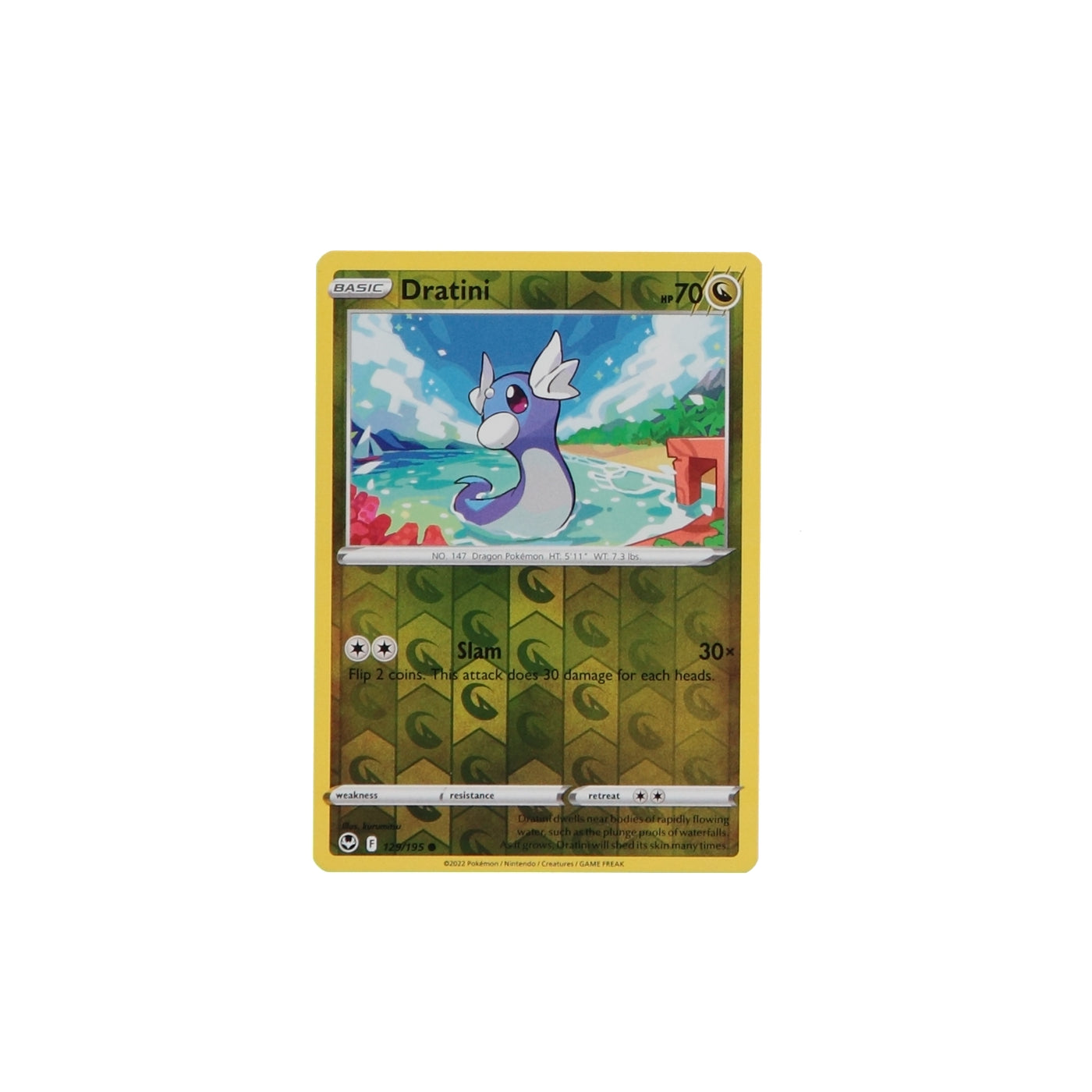 Pokemon TCG Silver Tempest 129/195 Dratini Rev Holo Card - stylecreep.com