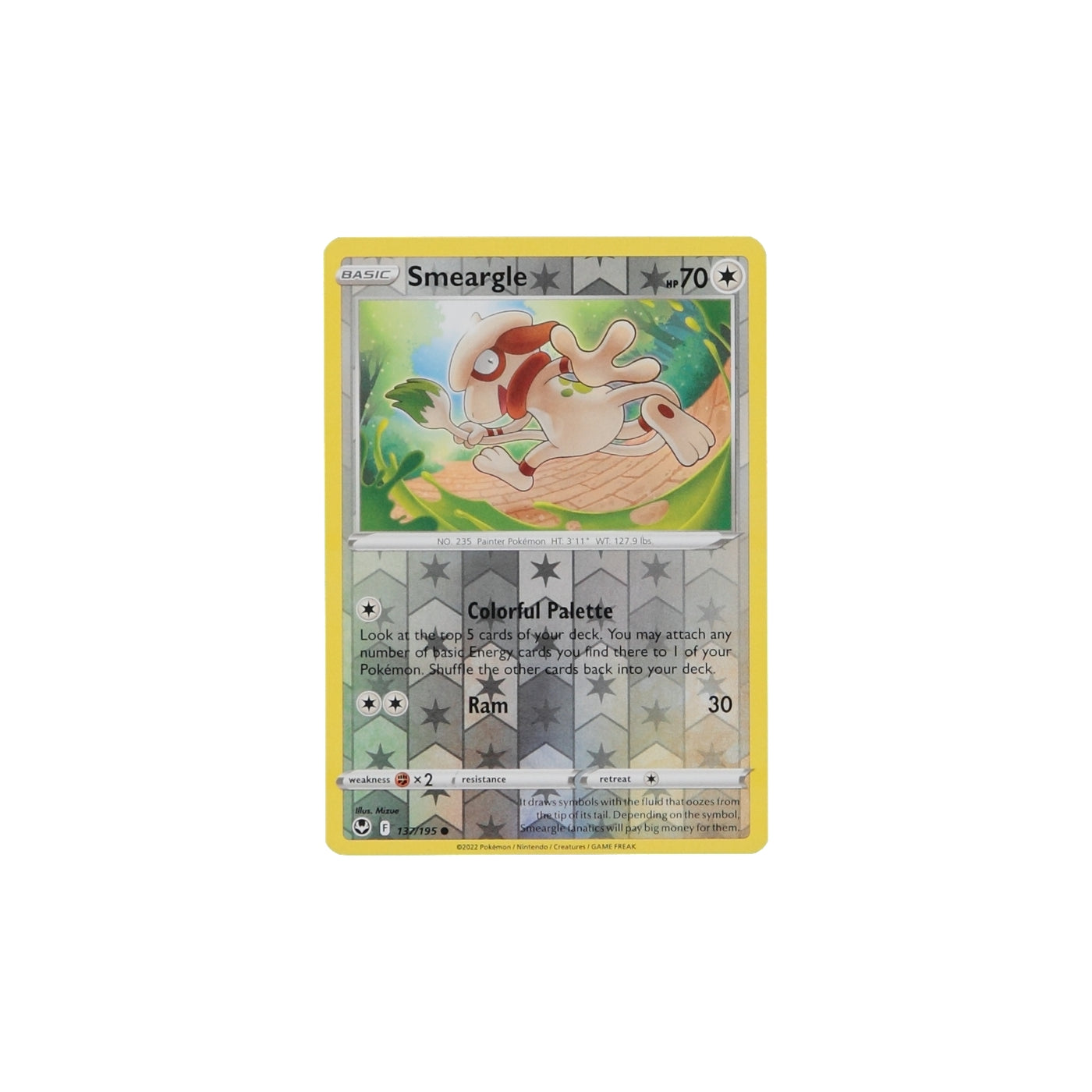 Pokemon TCG Silver Tempest 137/195 Smeargle Rev Holo Card - stylecreep.com
