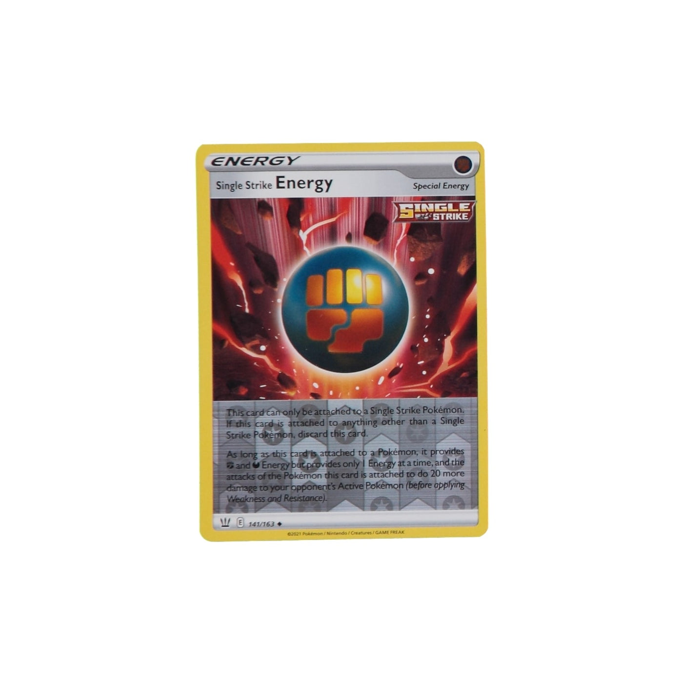 Pokemon TCG Battle Styles 141/163 Single Strike Energy Rev Holo Card