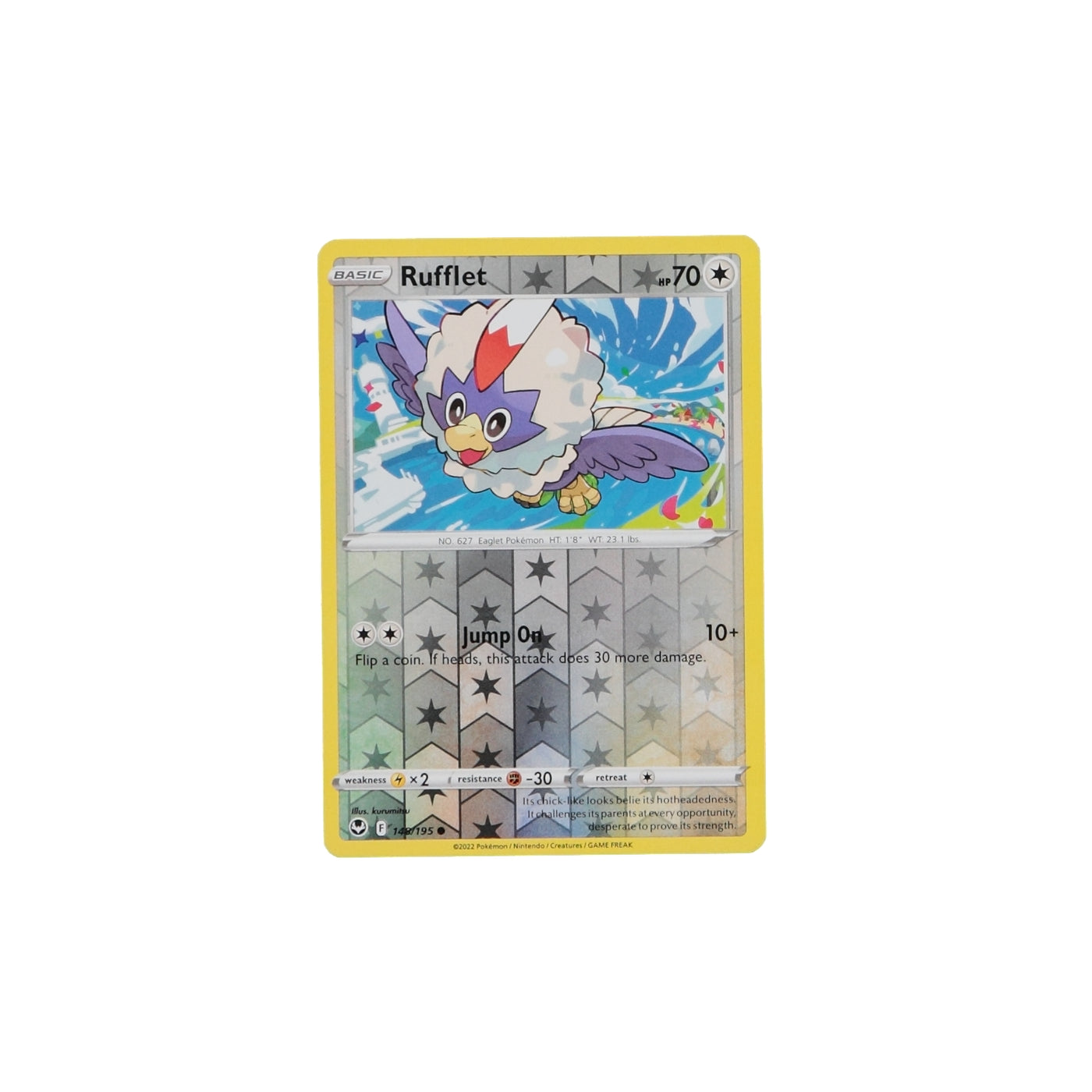 Pokemon TCG Silver Tempest 148/195 Rufflet Rev Holo Card - stylecreep.com