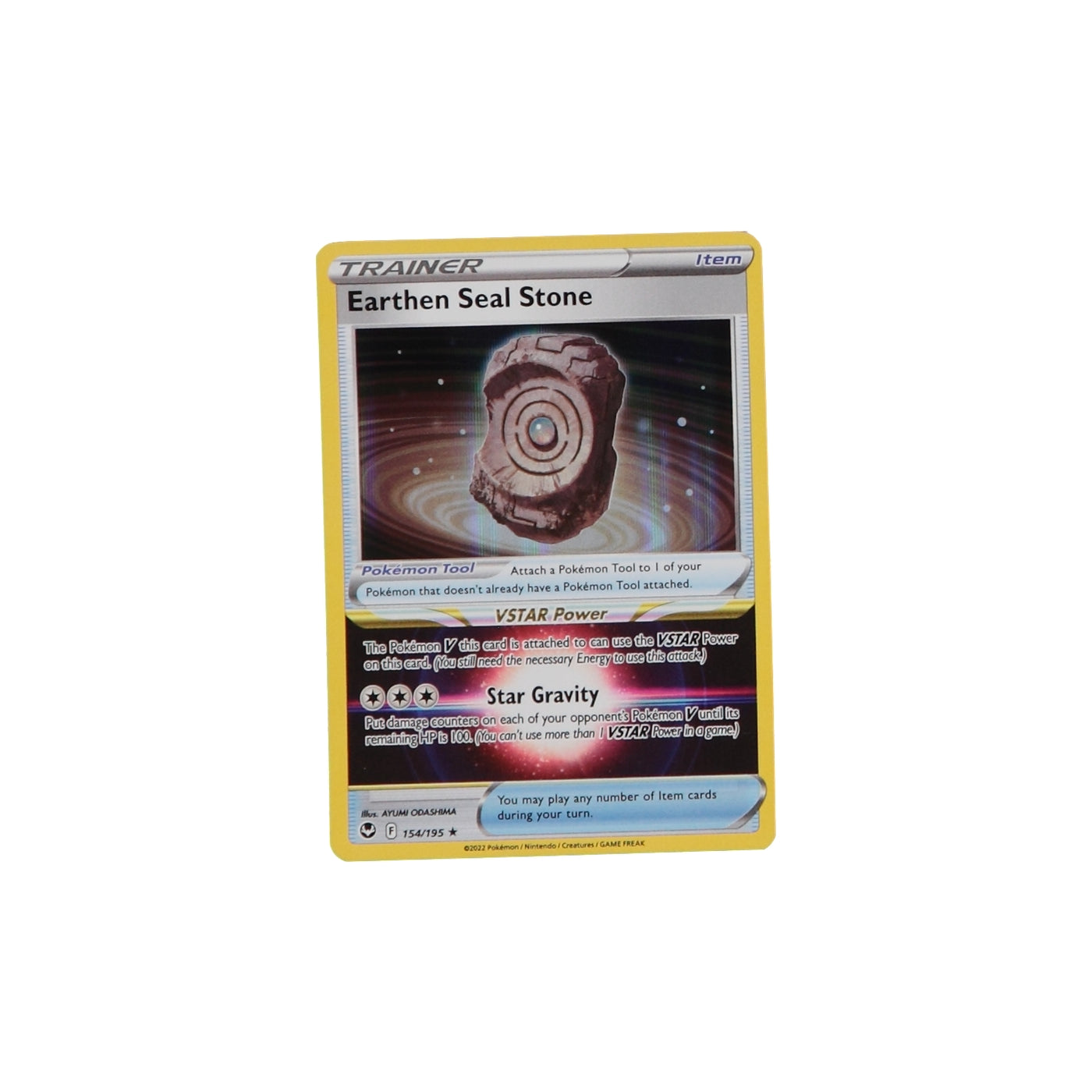 Pokemon TCG Silver Tempest 154/195 Earthen Seal Stone Holo Card - stylecreep.com
