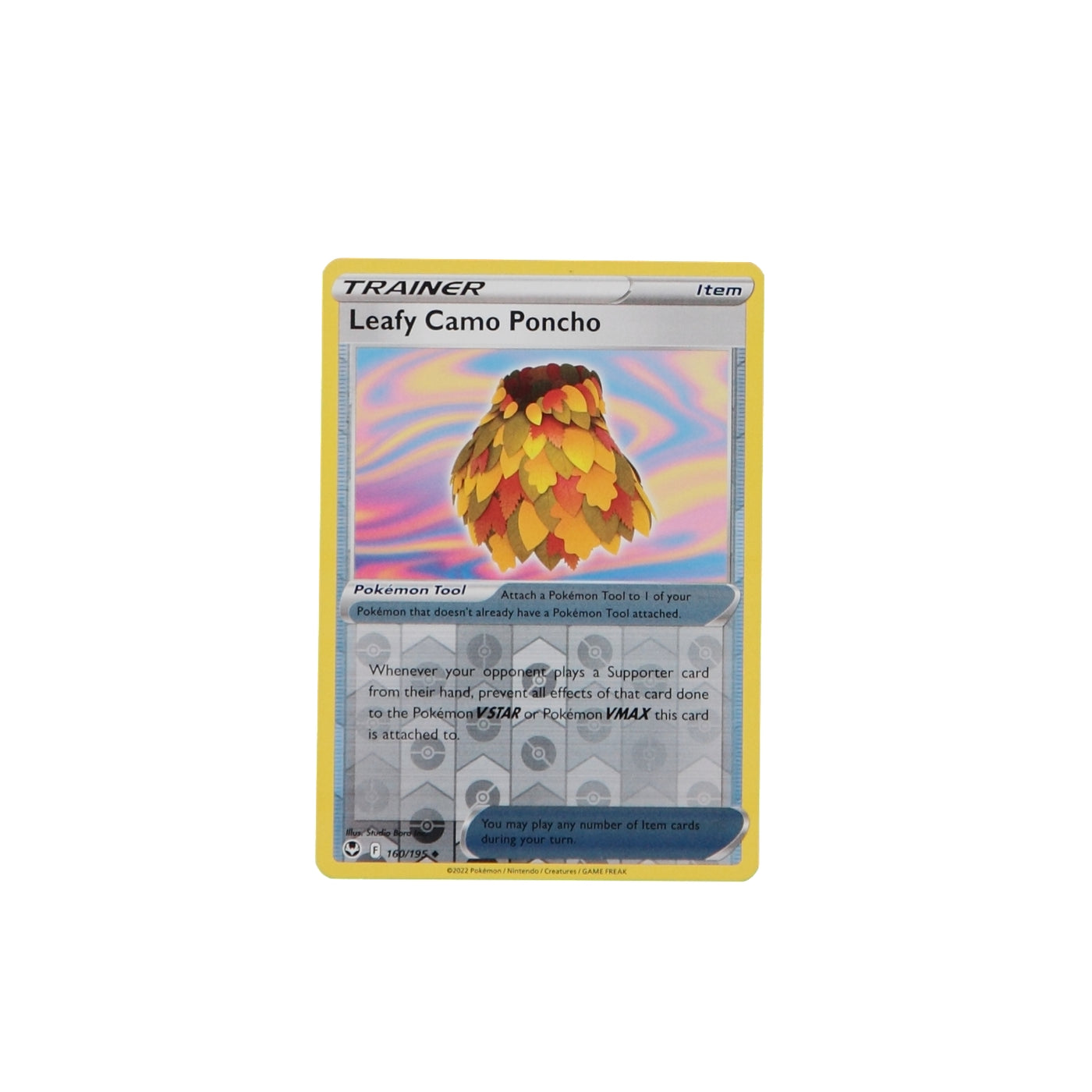 Pokemon TCG Silver Tempest 160/195 Leafy Camo Poncho Rev Holo Card - stylecreep.com