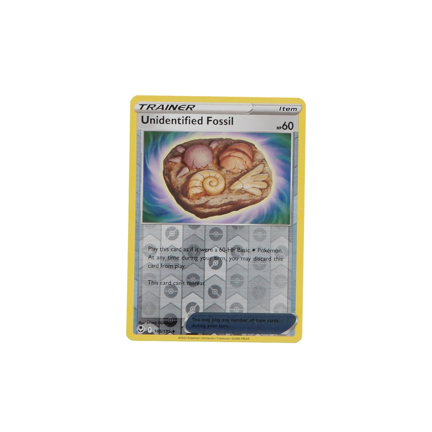 Pokemon TCG Silver Tempest 165/195 Unidentified Fossil Rev Holo Card
