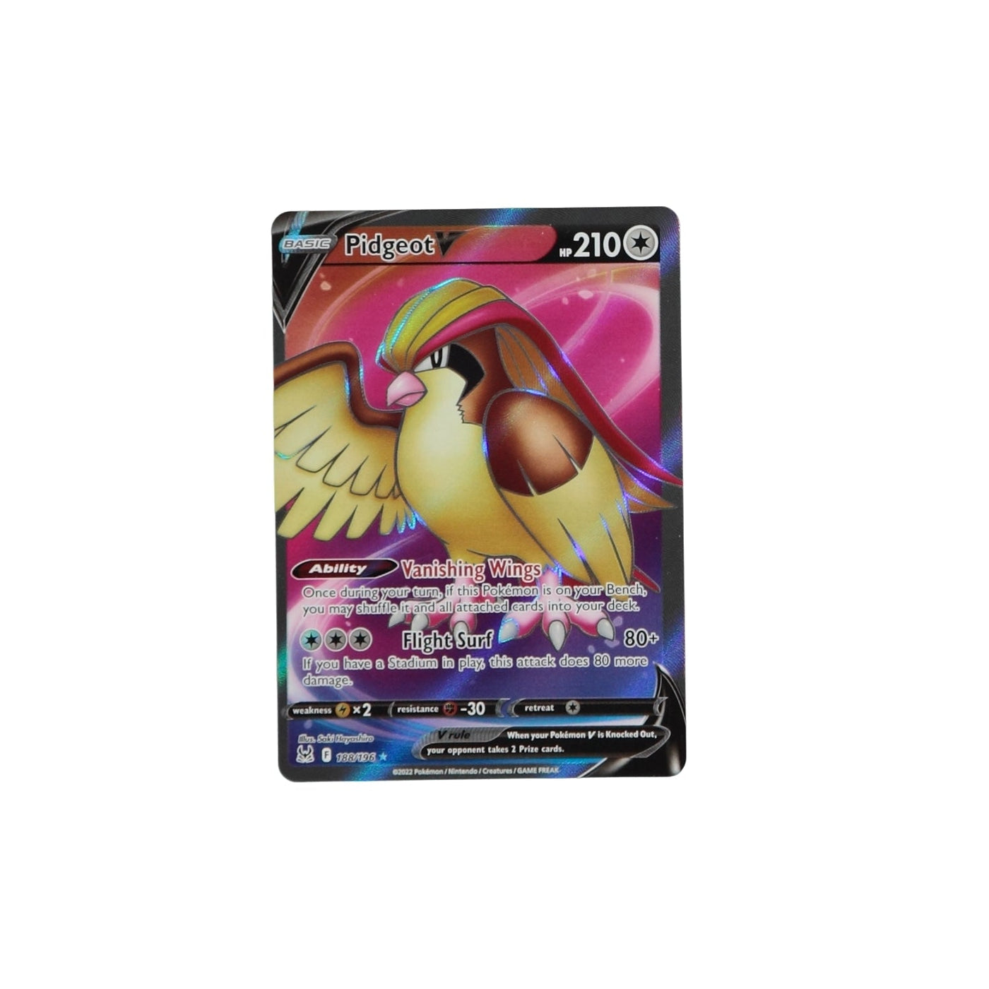 Pokemon TCG Lost Origin 188/196 Pidgeot V Card