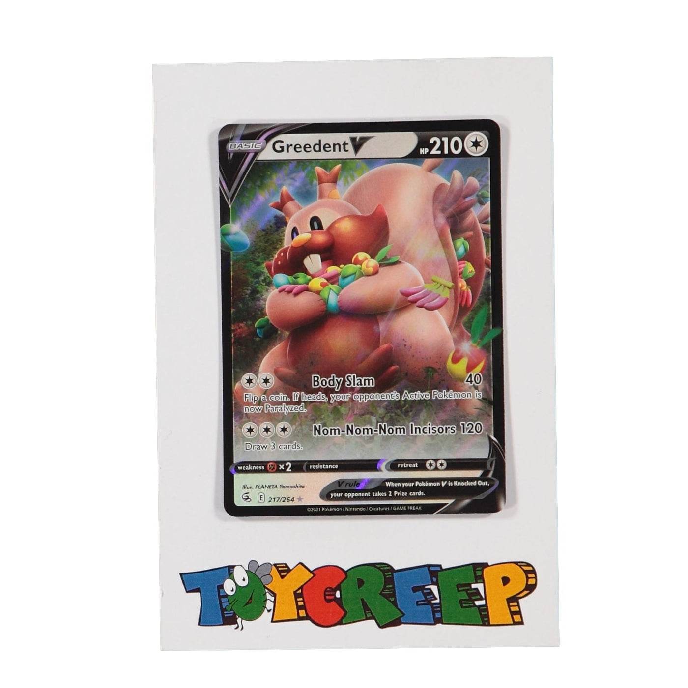 Pokemon TCG Fusion Strike 217/264 Greedent V Card