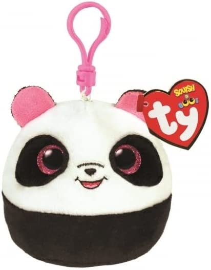 TY Squishy Beanie Key Clip Bamboo Panda - stylecreep.com