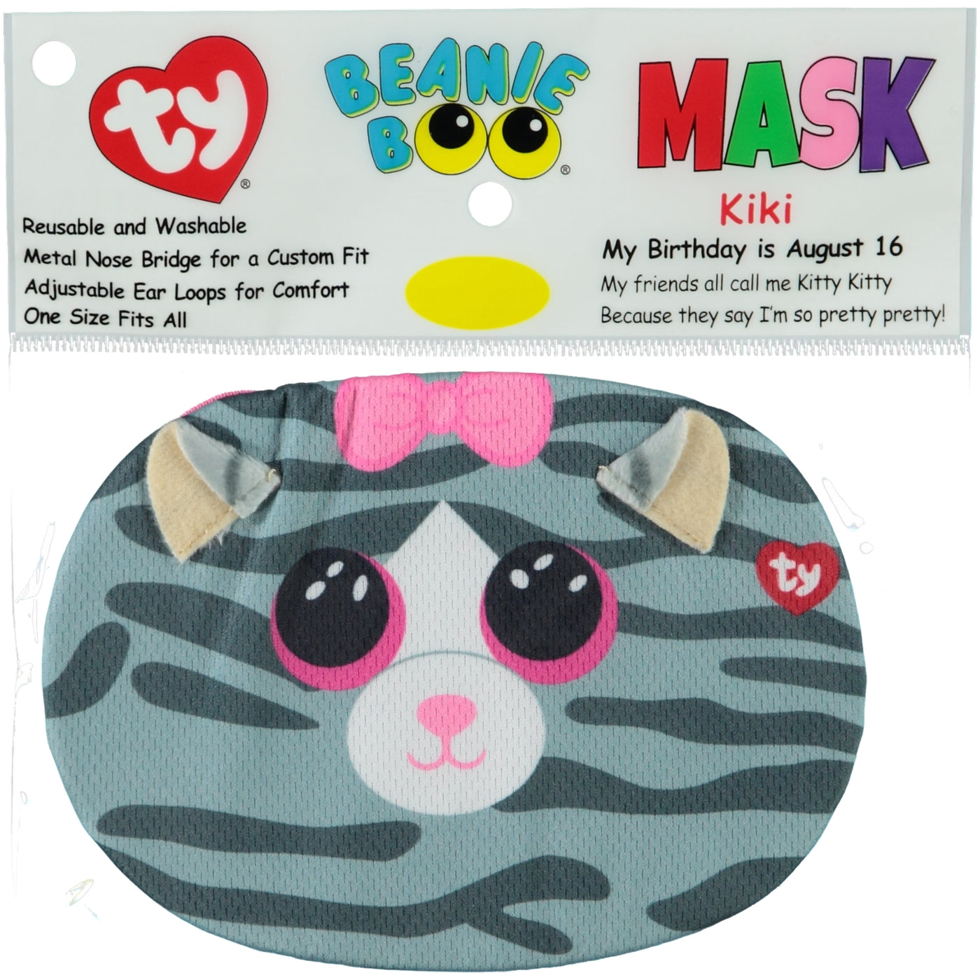 TY Beanie Boos Face Mask Kiki Cat - stylecreep.com