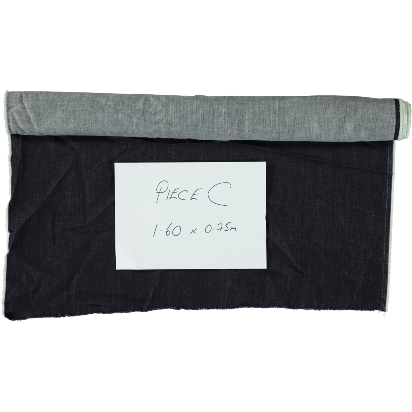 (1.6m x 0.75m) Indigo Denim Fabric Deadstock Roll Offcut - C