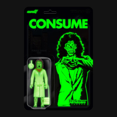 Super7 ReAction Action Figure - They Live - GITD Female Ghoul
