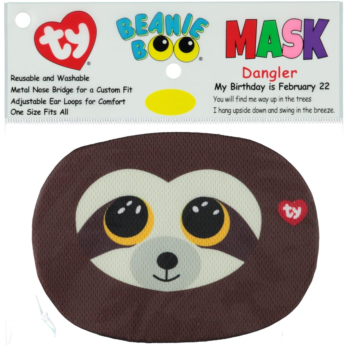 TY Beanie Boos Face Mask Dangler Sloth