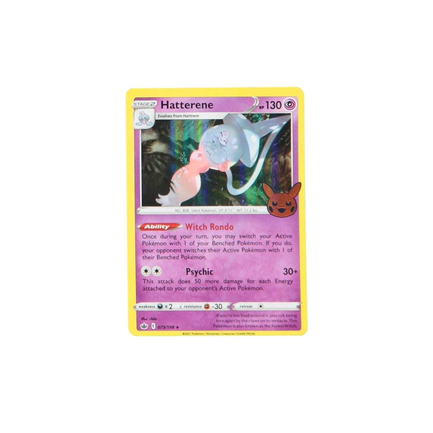 Pokemon TCG Trick Or Trade 073/198 Hatterene Holo Card - stylecreep.com
