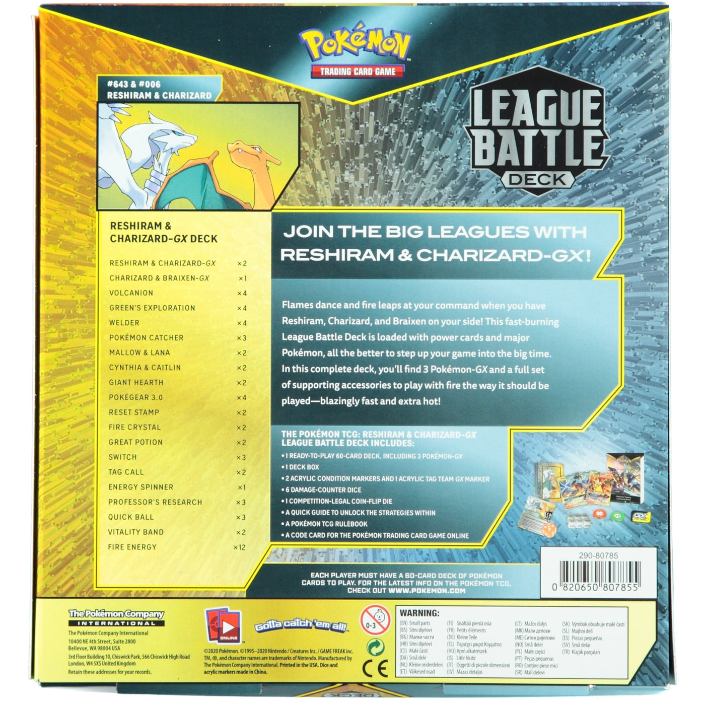 Pokemon TCG League Battle Deck Reshiram & Charizard GX - stylecreep.com