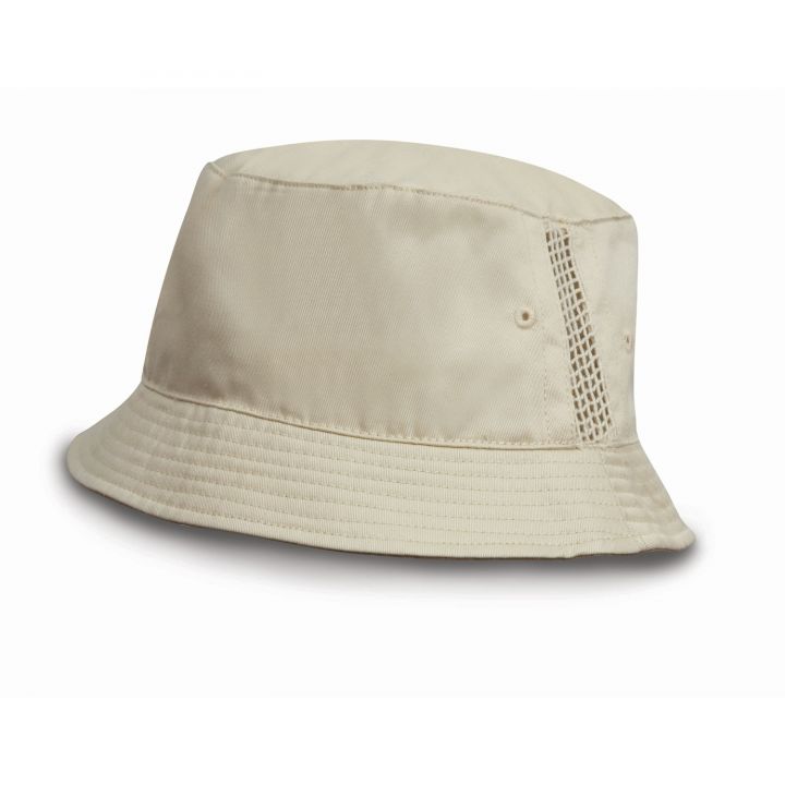 Result Deluxe Cotton Mesh Bucket Hat Natural - stylecreep.com