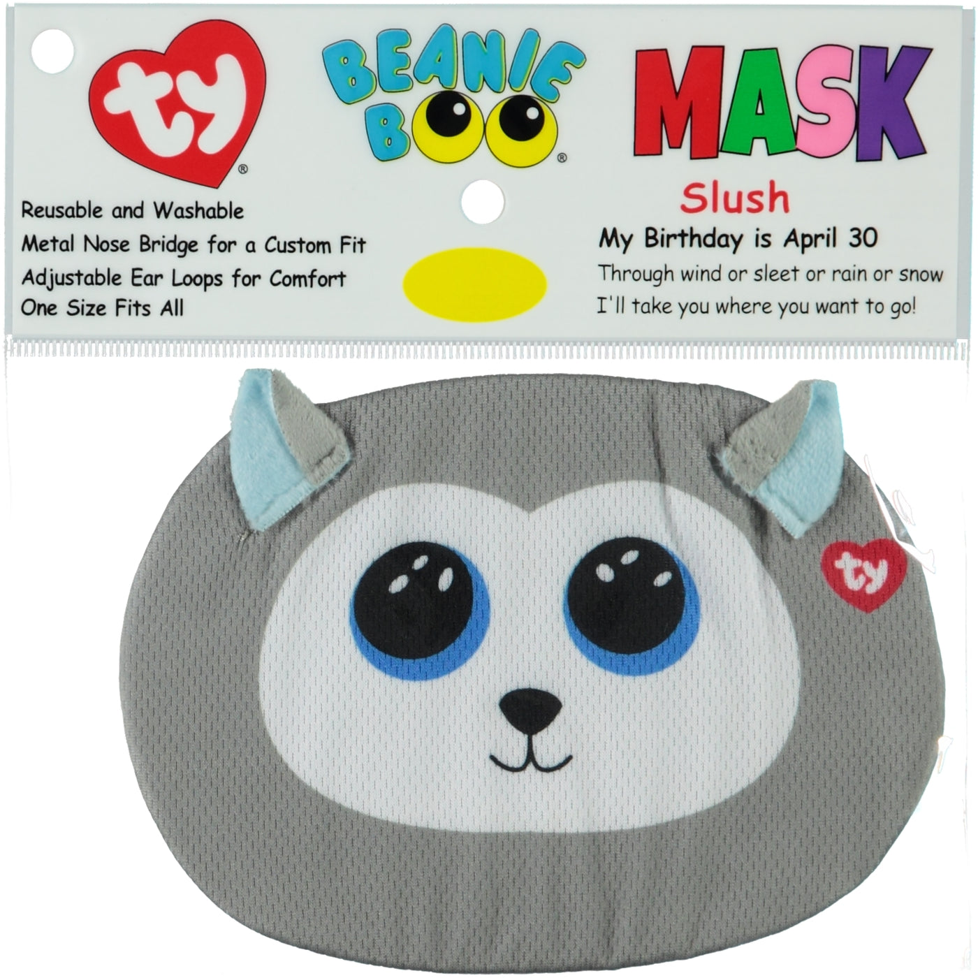TY Beanie Boos Face Mask Slush Husky