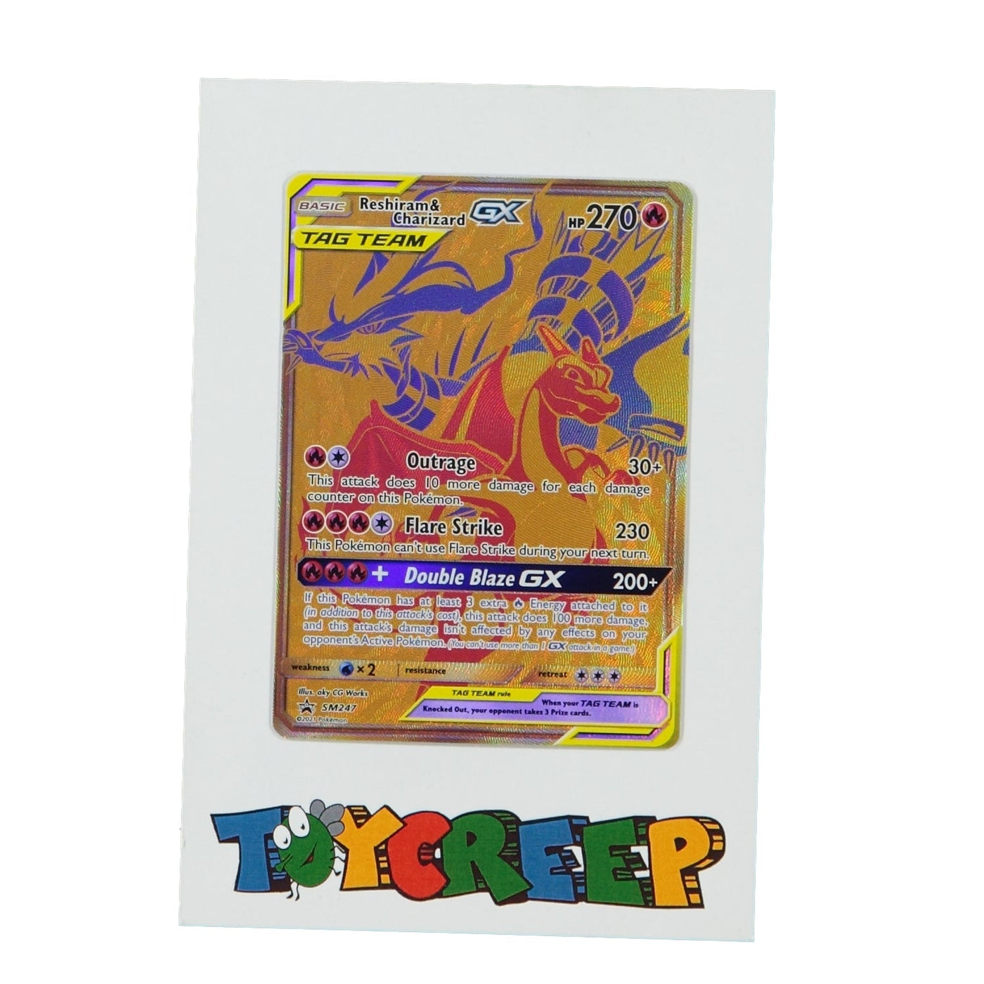 Pokemon TCG SM247 Reshiram & Charizard Black Star Promo Card - stylecreep.com