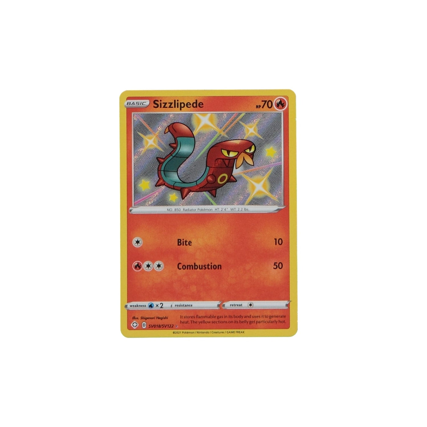 Pokemon TCG Shining Fates SV018/SV122 Sizzlipede Card