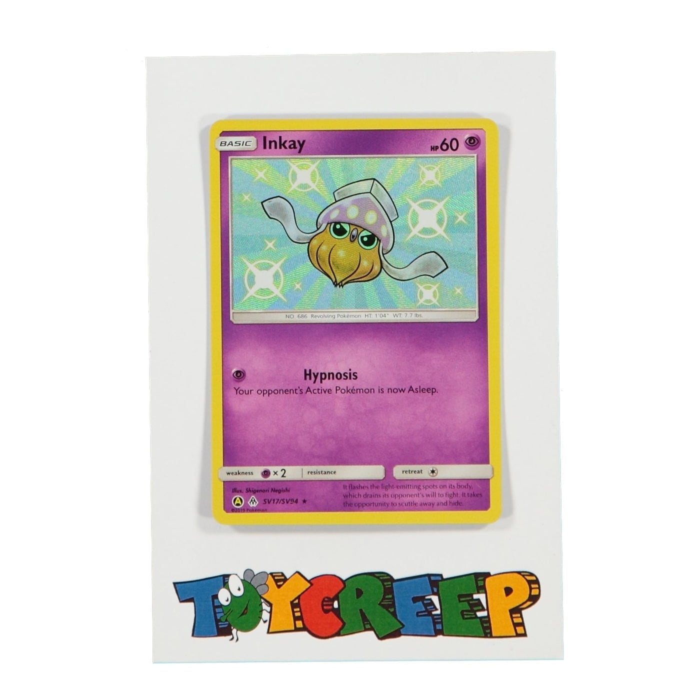 Pokemon TCG Hidden Fates SV17 Inkay Holo Card - stylecreep.com
