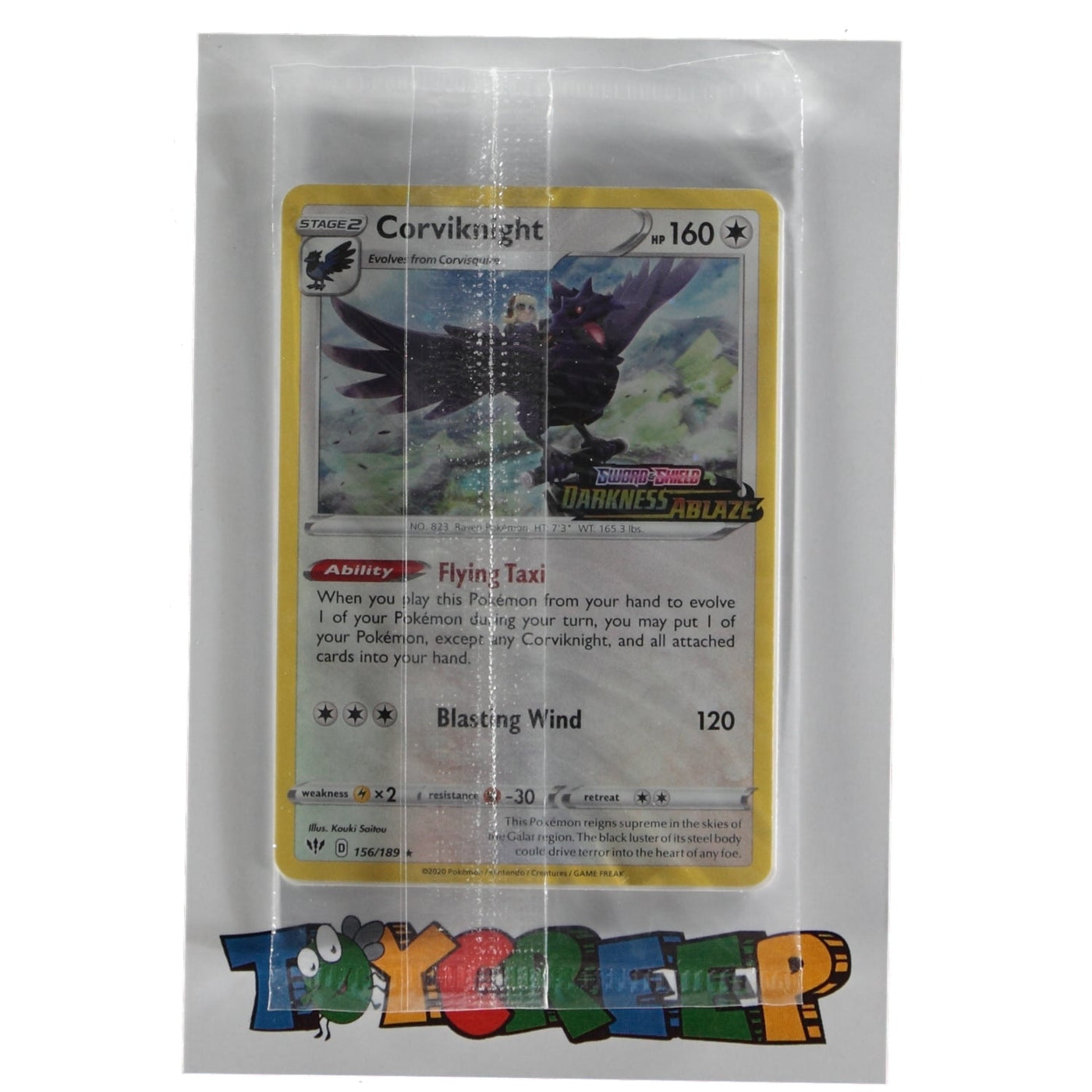 Pokemon TCG Darkness Ablaze Promo 156/189 Corviknight Holo (Sealed) Card - stylecreep.com