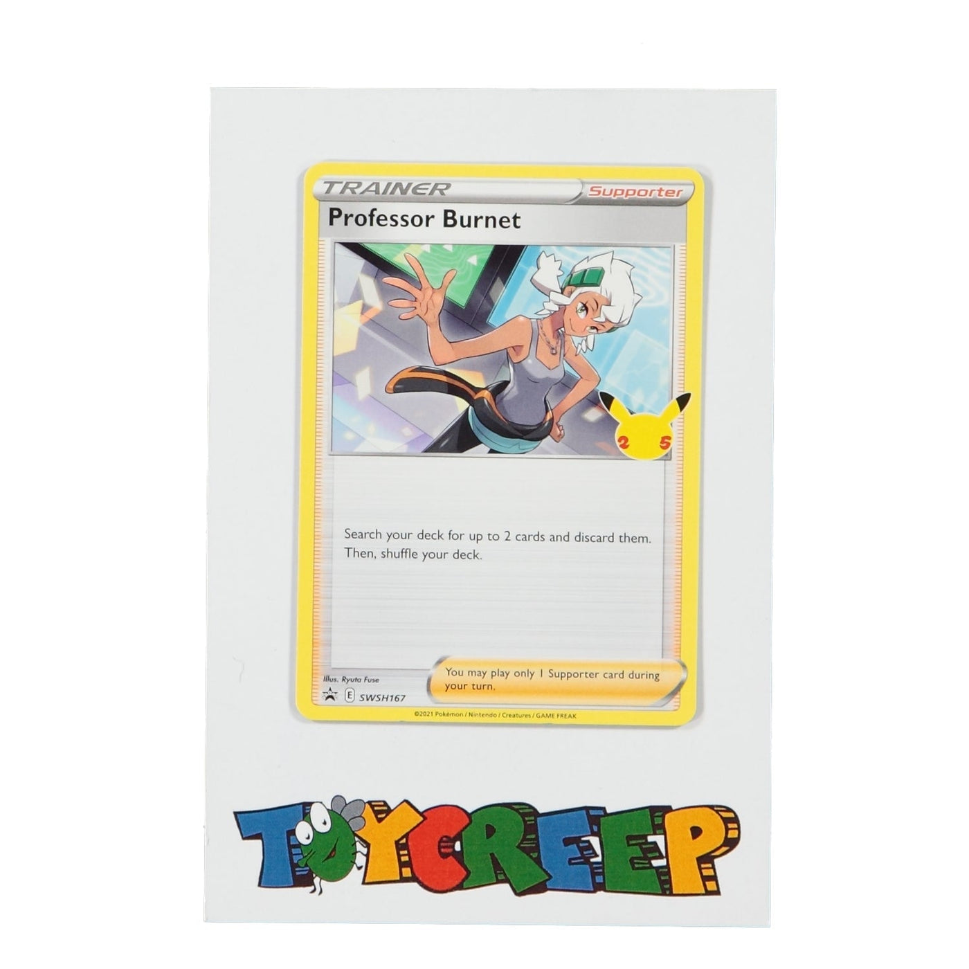 Pokemon TCG SWSH167 Professor Burnet Black Star Promo Card - stylecreep.com