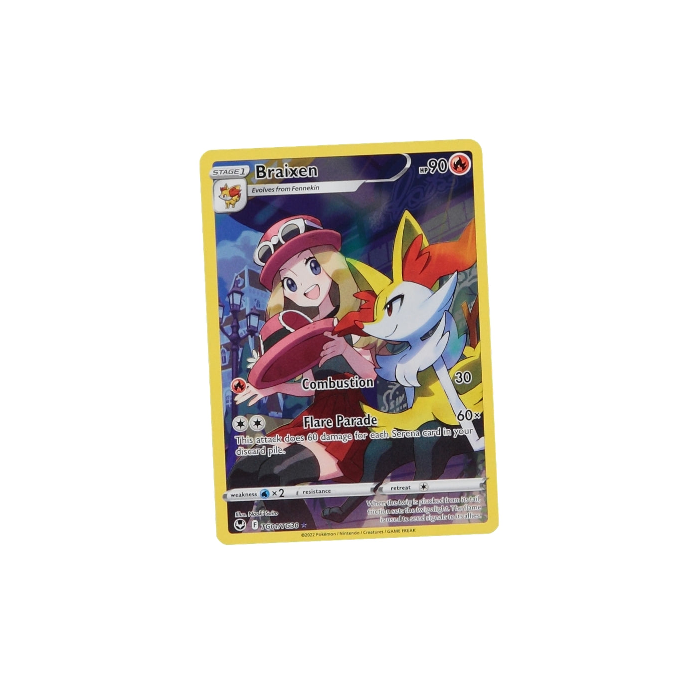 Pokemon TCG Silver Tempest TG01/TG30 Braixen Card